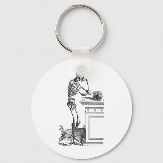  tekening van een staand skelet sleutelhanger (Voorkant)