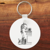  tekening van een staand skelet sleutelhanger (Voorkant)