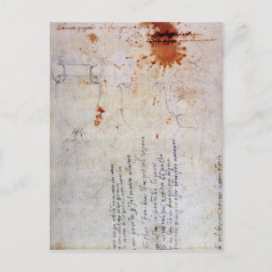 Tekening van een Urn en een Cijfer met Nota's Briefkaart