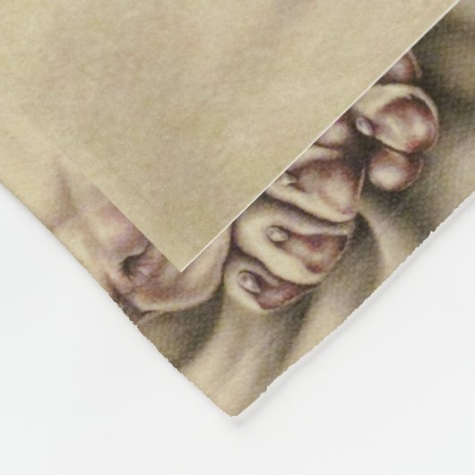 Tekening van een witte Pitbull op de Blanket Fleece Deken (Hoek)