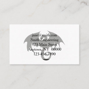 Tekening van een zwarte drakensilhouet visitekaartje