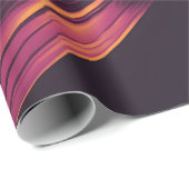 Tekening van een zwarte raaf op geel sinaasappel cadeaupapier (Rol Hoek)