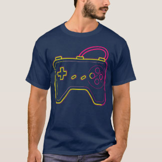 Tekening van gamecontroller vintage vriendin meisj t-shirt