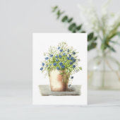 tekening van Garden Lobelia Briefkaart (Staand voorkant)