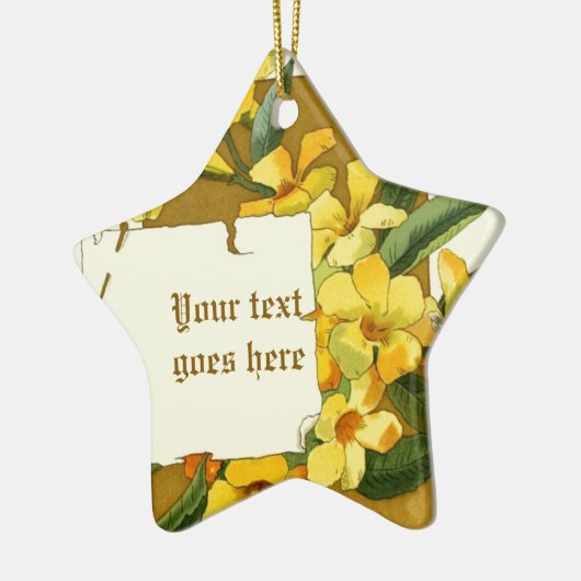 tekening van geel jasmijn ornament (Links)