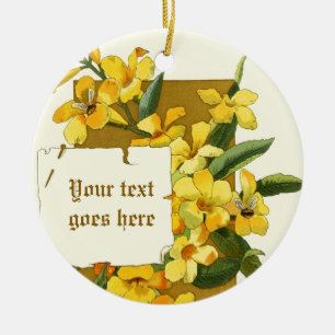  tekening van geel jasmijn ornament