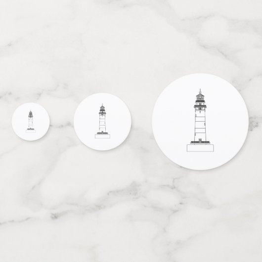 Tekening van geïsoleerde vuurtorenlijn confetti (Voorkanten)