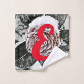 Tekening van gezaaid Roos, bevroren Bad Handdoek (Wasdoekje)