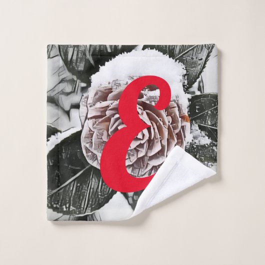 Tekening van gezaaid Roos, bevroren Bad Handdoek (Wasdoekje)