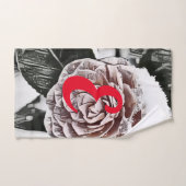 Tekening van gezaaid Roos, bevroren Bad Handdoek (Handdoek)