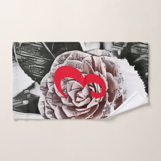 Tekening van gezaaid Roos, bevroren Bad Handdoek (Handdoek)