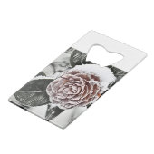 Tekening van gezaaid Roos, bevroren Creditkaart Flessenopener (Voorkant Gekanteld)