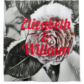 Tekening van gezaaid Roos, bevroren Douchegordijn (Voorkant)