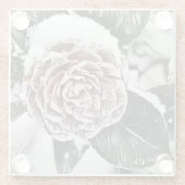 Tekening van gezaaid Roos, bevroren Glazen Onderzetter (Achterkant)