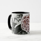 Tekening van gezaaid Roos, bevroren Mok (Voorkant links)