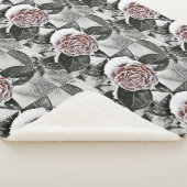 Tekening van gezaaid Roos, bevroren Sherpa Deken (3/4)