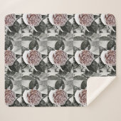 Tekening van gezaaid Roos, bevroren Sherpa Deken (Voorkant (horizontaal))