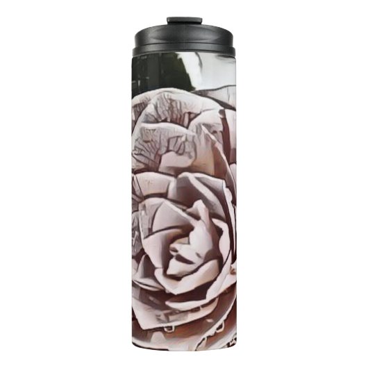 Tekening van gezaaid Roos, bevroren Thermosbeker (Voorkant)