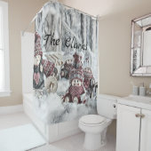  tekening van gnomen in de sneeuw douchegordijn