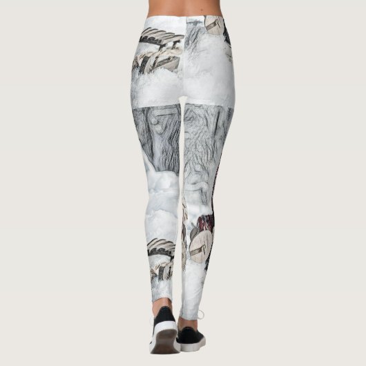  tekening van gnomen in de sneeuw leggings (Achterkant)