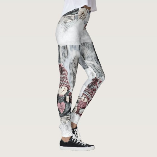 tekening van gnomen in de sneeuw leggings (Rechts)