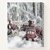  tekening van gnomen in de sneeuw notitieboek (Achterkant)