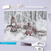 tekening van gnomen in de sneeuw tissuepapier (Craft)