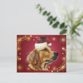 Tekening van Golden retriever met het Pet van de Feestdagenkaart (Staand voorkant)
