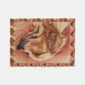 Tekening van Golden Retriever op Blanket Fleece Deken (Voorkant (Horizontaal))