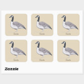 Tekening van Goose Standing Text Sjabloon CherylsA Vierkante Sticker (Vel)
