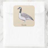Tekening van Goose Standing Text Sjabloon CherylsA Vierkante Sticker (Tas)