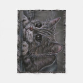Tekening van Grey Kitten op Blanket Fleece Deken (Voorkant)