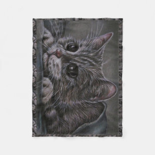 Tekening van Grey Kitten op Blanket Fleece Deken