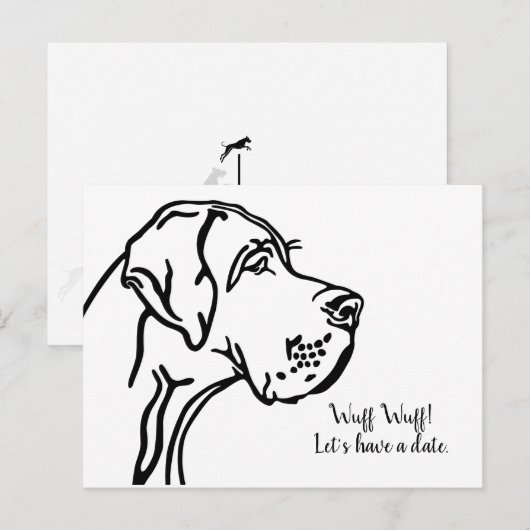 Tekening van groot portret briefkaart (Voorkant / Achterkant)