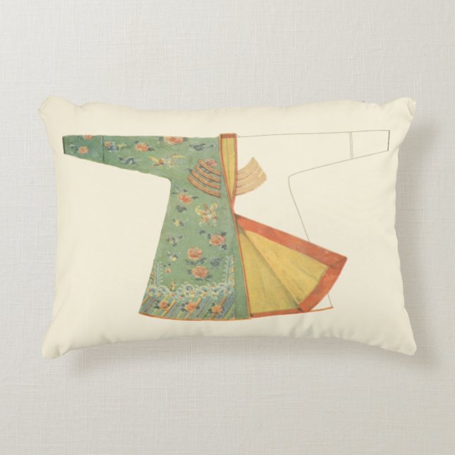 Tekening van halfvoltooide Kimono Accent Kussen (Voorkant)