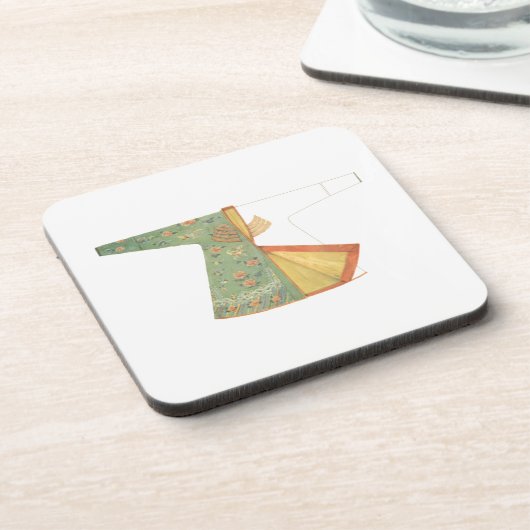 Tekening van halfvoltooide Kimono Bier Onderzetter (Linkerzijde)