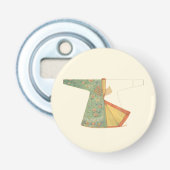 Tekening van halfvoltooide Kimono Button Flesopener (Voorkant)