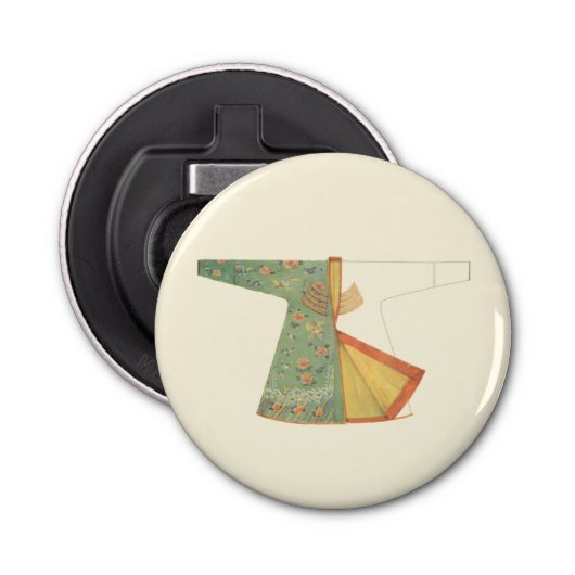 Tekening van halfvoltooide Kimono Button Flesopener (Voorkant)