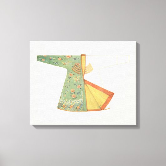 Tekening van halfvoltooide Kimono Canvas Afdruk (Voorkant)