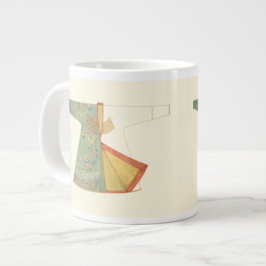 Tekening van halfvoltooide Kimono Grote Koffiekop (Links)