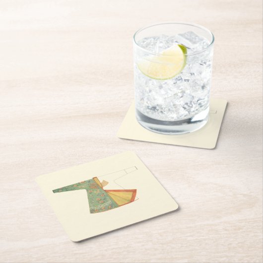 Tekening van halfvoltooide Kimono Kartonnen Onderzetters (Insitu)