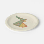 Tekening van halfvoltooide Kimono Papieren Bordje (Gekanteld)