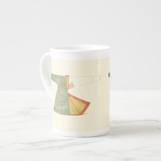 Tekening van halfvoltooide Kimono Porselein Kop (Links)