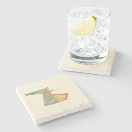 Tekening van halfvoltooide Kimono Stenen Onderzetter (Zijkant)