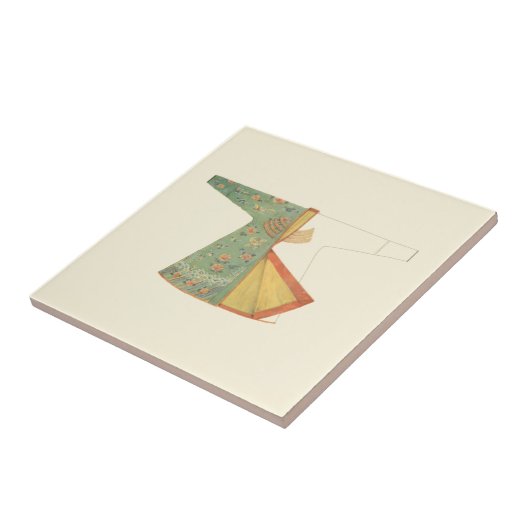 Tekening van halfvoltooide Kimono Tegeltje (Zijkant)