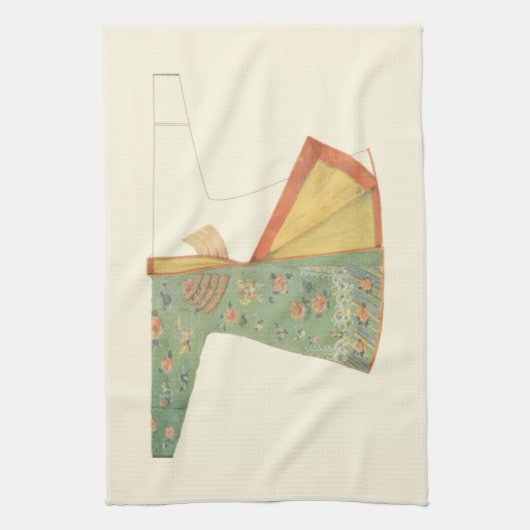 Tekening van halfvoltooide Kimono Theedoek (Verticaal)