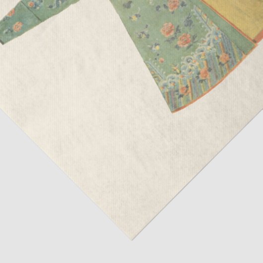 Tekening van halfvoltooide Kimono Tissuepapier (Detail)