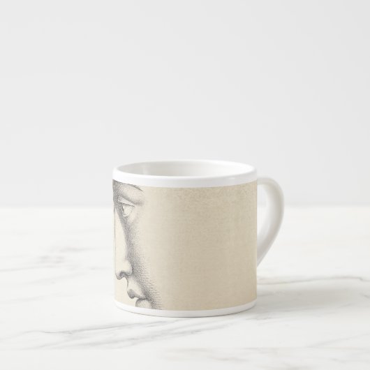 Tekening van het Antiek gezicht van het handige Ma Espresso Kop (Voorkant rechts)