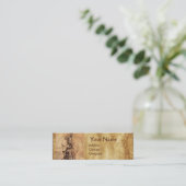 Tekening van het Antiek perkamperkament van de vro Mini Visitekaartje (Staand voorkant)