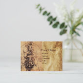 Tekening van het Antiek perkamperkament van de vro Visitekaartje (Staand voorkant)